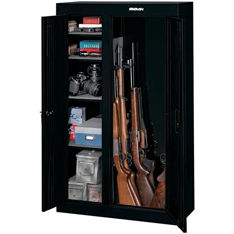 stack on 10 gun heavy gauge steel security cabinet|10 gun double door cabinet.